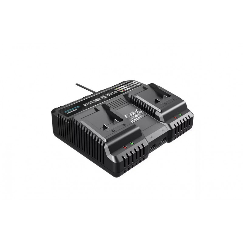 Fast charger for two batteries DEDRA SAS+ALL DED7039V, In-230V, Out-20V, 240W